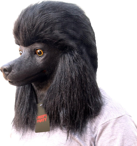 Dog Mask Poodle Head Face Costume Novelty Halloween Party Dressing Up Masks For Adults And Kids (black poodle)