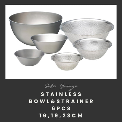 Stainless Steel Mixing Bowls and Strainers Set | 6-Piece Kitchen Prep Set