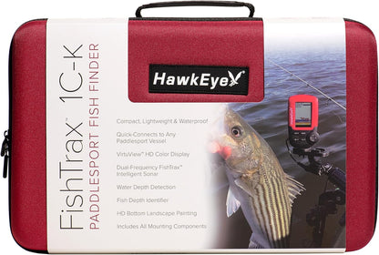 Hawkeye FISHTRAX 1C-K | PADDLESPORT Fish Finder, Red, (FT1PXC-k)