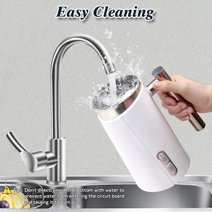 Seydere Simple Milk Frother, 2 in 1 Milk Steamer and Frother, Electric Milk Steamer, Milk Warmer and Hot Milk Foam Maker for Latter, Macchiato, Cappuccinos (White)