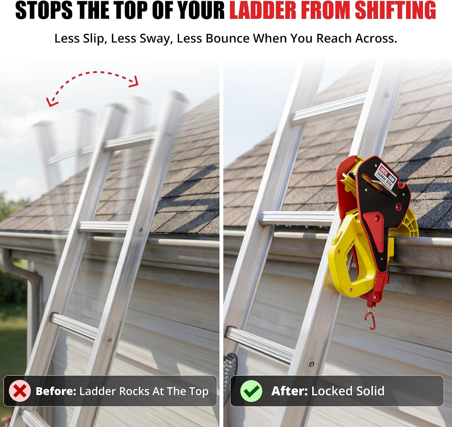 Lock Jaw Ladder Grip - Ladder Safety Clip - Feel secure on your ladders and climb safer by Ladder GripL8