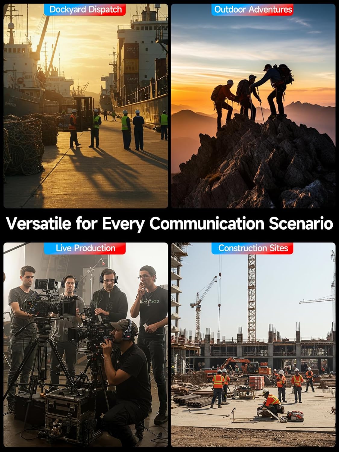 SYNCO XTALK XPRO2 Wireless Intercom Headset System, 2 Person 2.4GHz Wireless Communication Headset Full Duplex 500m/1640ft 24H with Noise Reduction 3.5mm Monitoring for Film Production Teamwork