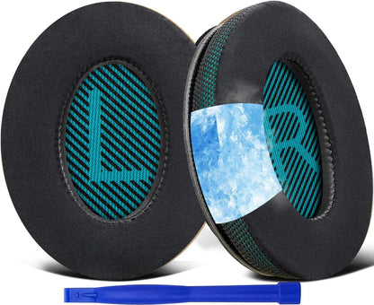 SoloWIT Earpads Cushions for Bose Headphones, Replacement Ear Pads for Bose QuietComfort 15 QC15 QC25 QC2 QC35/Ae2 Ae2i Ae2w/SoundTrue & SoundLink Around-Ear Series - QC25 PL Black&Blue