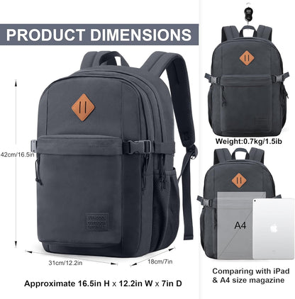 SUPACOOL Lightweight Casual Backpack for Men and Women, Large Backpack for School Boys and Girls