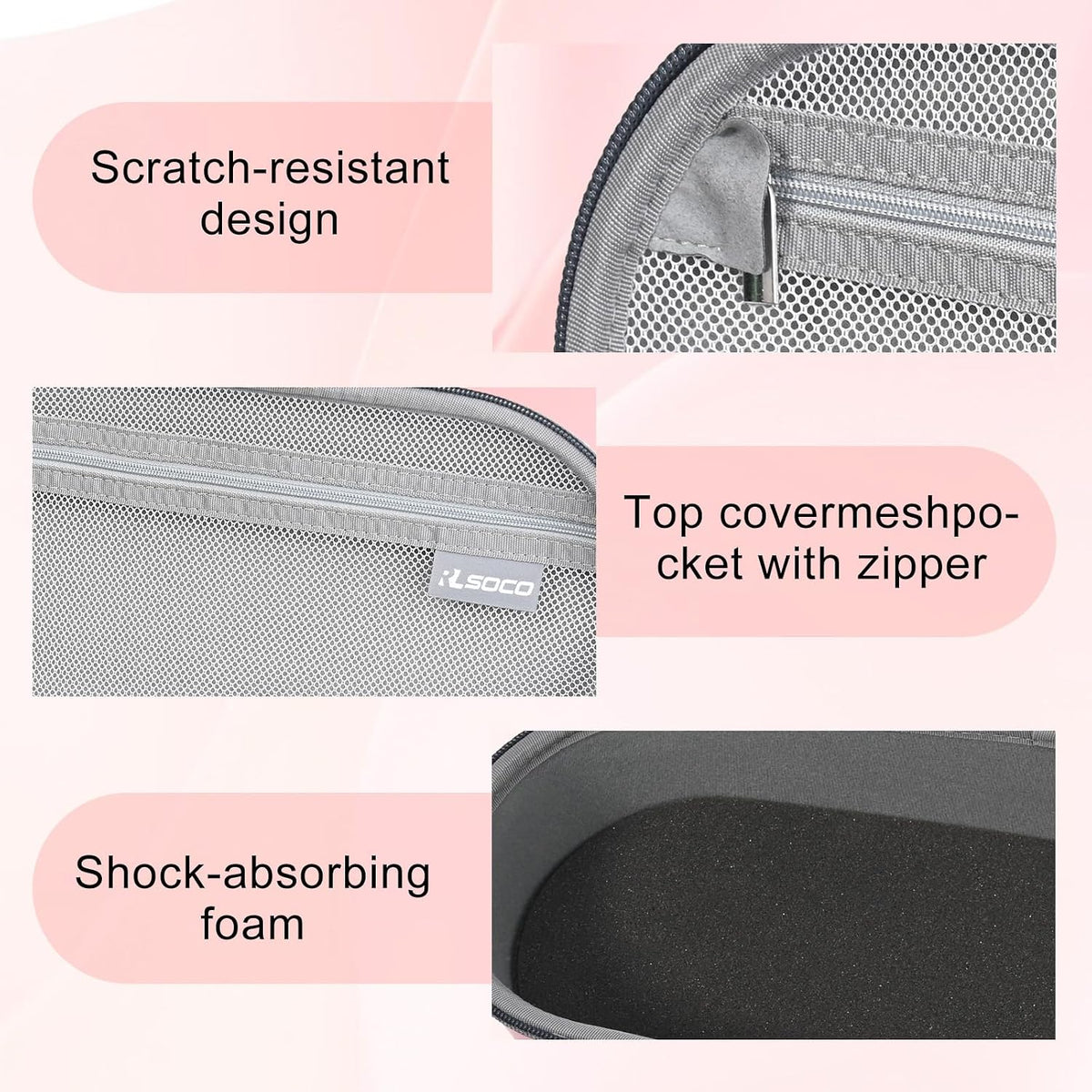 RLSOCO Case for Dyson Supersonic Travel Hair Dryer and Attachments - Pink