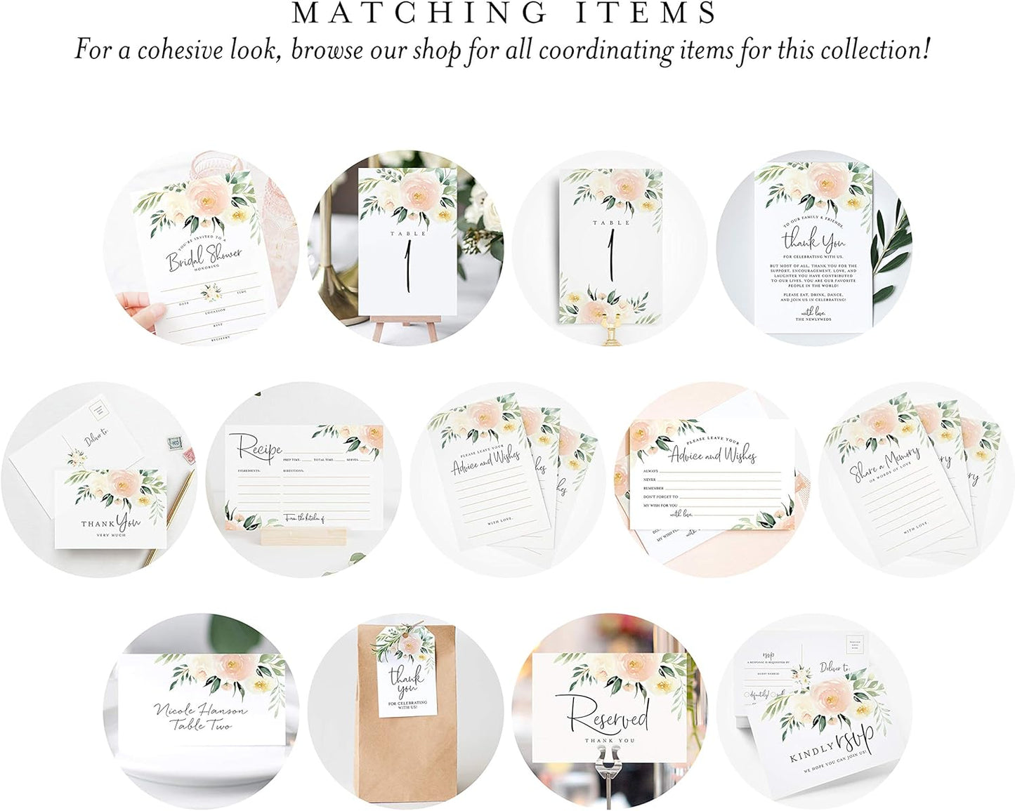 Bliss Collections Thank You Cards - Cards for Weddings, Receptions, Bridal Showers, Baby Showers, Graduations, Special (Rustic Greenery - 25 pieces)