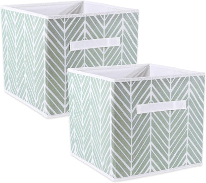 DII Foldable Fabric Storage Containers for Nurseries, Offices, Closets, Home Decor, Cube Organizers & Everyday Storage Needs, (Large - 11 x 11 x 11) Scroll Nautical Blue - Set of 2