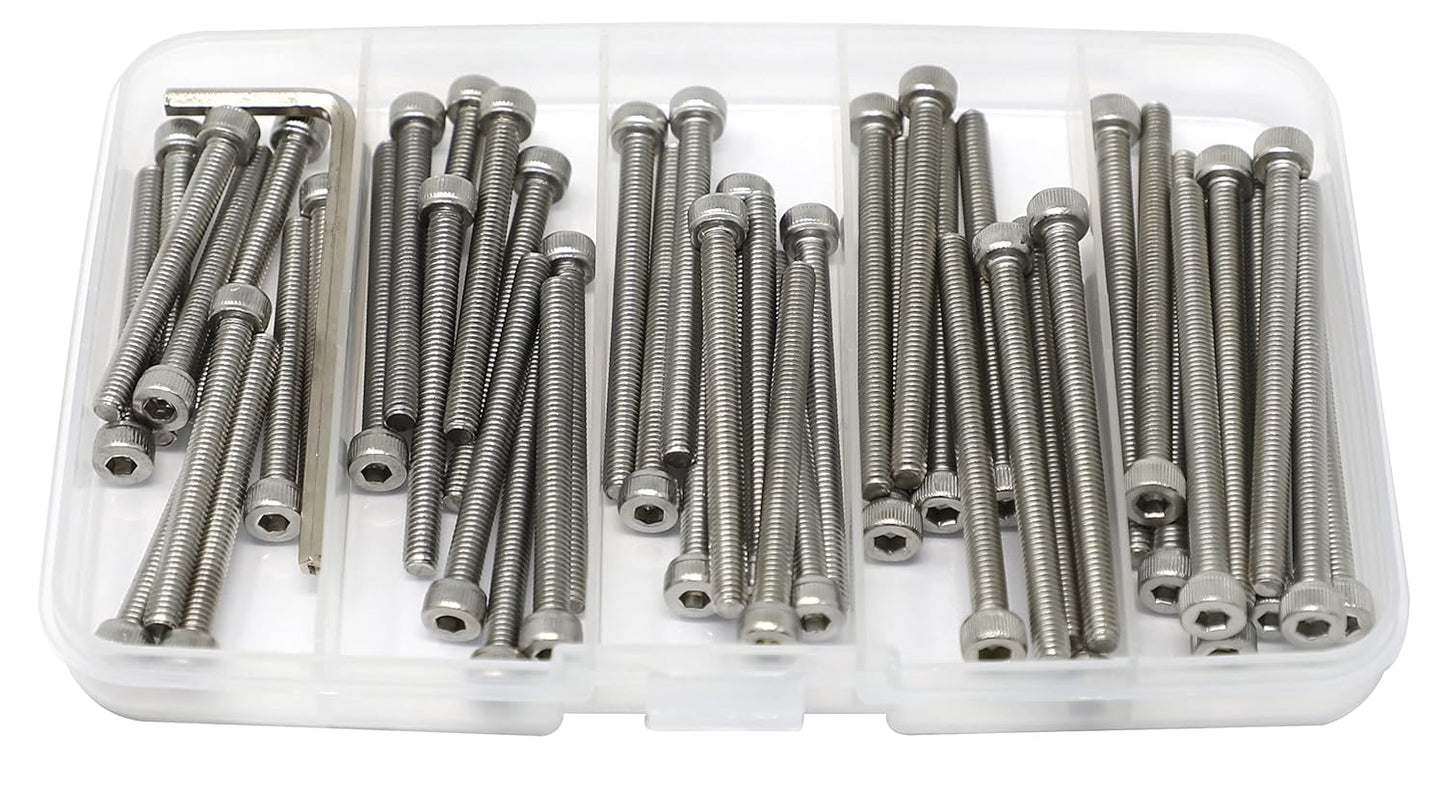 iexcell 25 Pcs M6 x 20mm Thread Pitch 1 mm Stainless Steel 304 Hex Socket Head Cap Screws Bolts Kit