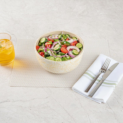 Restaurantware-Bambuddha 51 Ounce Extra Large Salad Bowl, 1 Heavy-Duty Round Salad Bowl - Sustainable, Reusable, Blue Bamboo Serving Dish, for Serving Salads, Fruits, and Appetizers