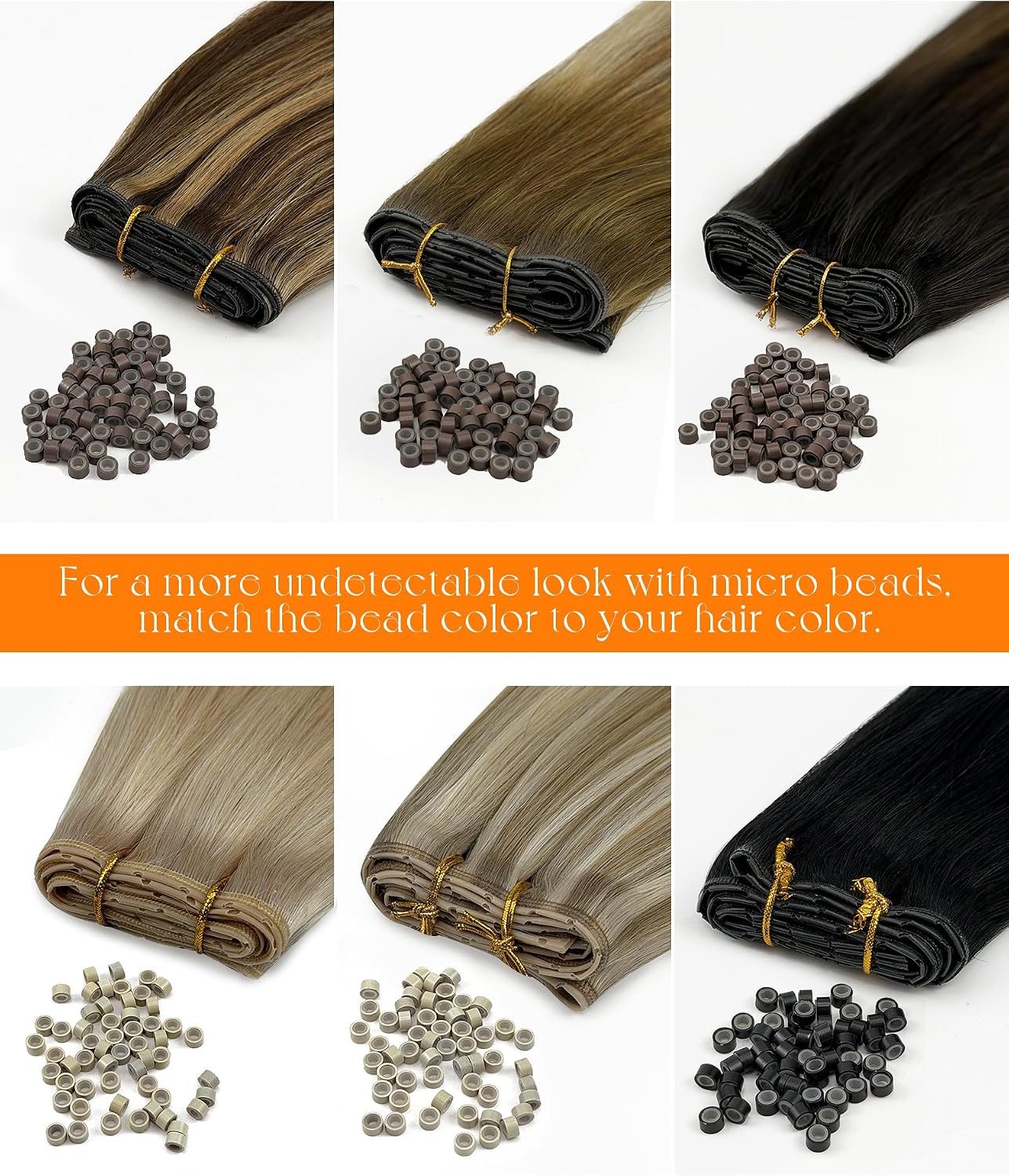 Sunny Hair PU Hole Weft Hair Extensions Black 24 Inch 100g for Daily Wear
