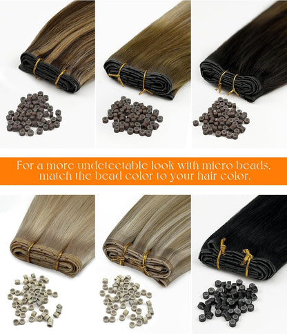 Sunny Hair PU Hole Weft Hair Extensions Black 24 Inch 100g for Daily Wear