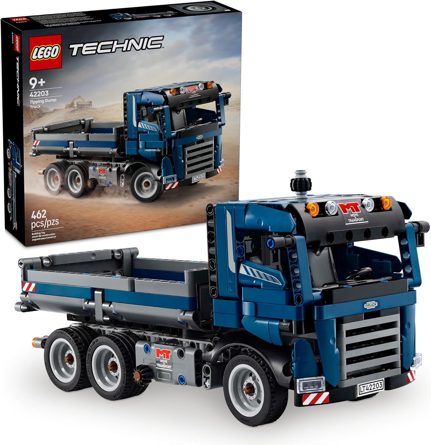 Tipping Dump Truck Building Toy | Construction Truck Model Kit | Engineering Vehicle Playset | Interlocking Building Blocks | Kids Construction Toy - PuriLite