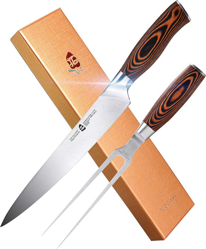 TUO Boning Knife - Razor Sharp Fillet Knife - High Carbon German Stainless Steel Kitchen Cutlery - Pakkawood Handle - Luxurious Gift Box Included - 7 inch - Fiery Phoenix Series