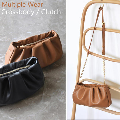 Cloud Pouch Bag Women Shoulder Handbag Soft Vegan Leather Vintage Hobo Chain Cross body Bag