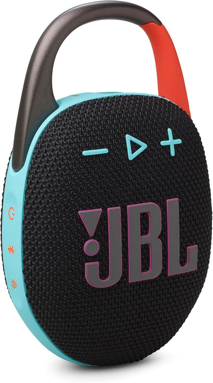 JBL Clip 5 - Ultra-Portable, Waterproof & Dustproof Bluetooth Speaker, Big Pro Sound with Punchy bass, Integrated Carabiner, Up to 12 Hours of Play, Recycled Materials (Black & Orange)
