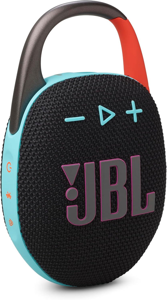 JBL Clip 5 - Ultra-Portable, Waterproof & Dustproof Bluetooth Speaker, Big Pro Sound with Punchy bass, Integrated Carabiner, Up to 12 Hours of Play, Recycled Materials (Black & Orange)