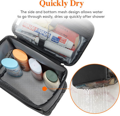 Lifewit Shower Bag Mesh Shower Caddy Portable College Dorm Room Essentials Tote Bag for Bathroom, Gym, Travel, Camping Quick Dry Hanging Shower Organizer Basket Toiletry Bag, Medium, Black
