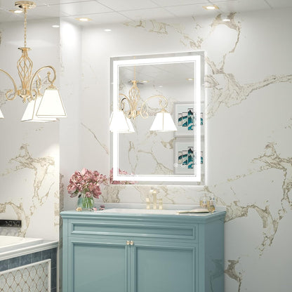 Keonjinn 40 x 24 Inch LED Mirror, Bathroom Mirror with Lights, LED Vanity Mirror, Wall Mounted Anti-Fog Dimmable Lighted Makeup Mirror for Bedroom, IP54 Waterproof (Horizontal/Vertical)