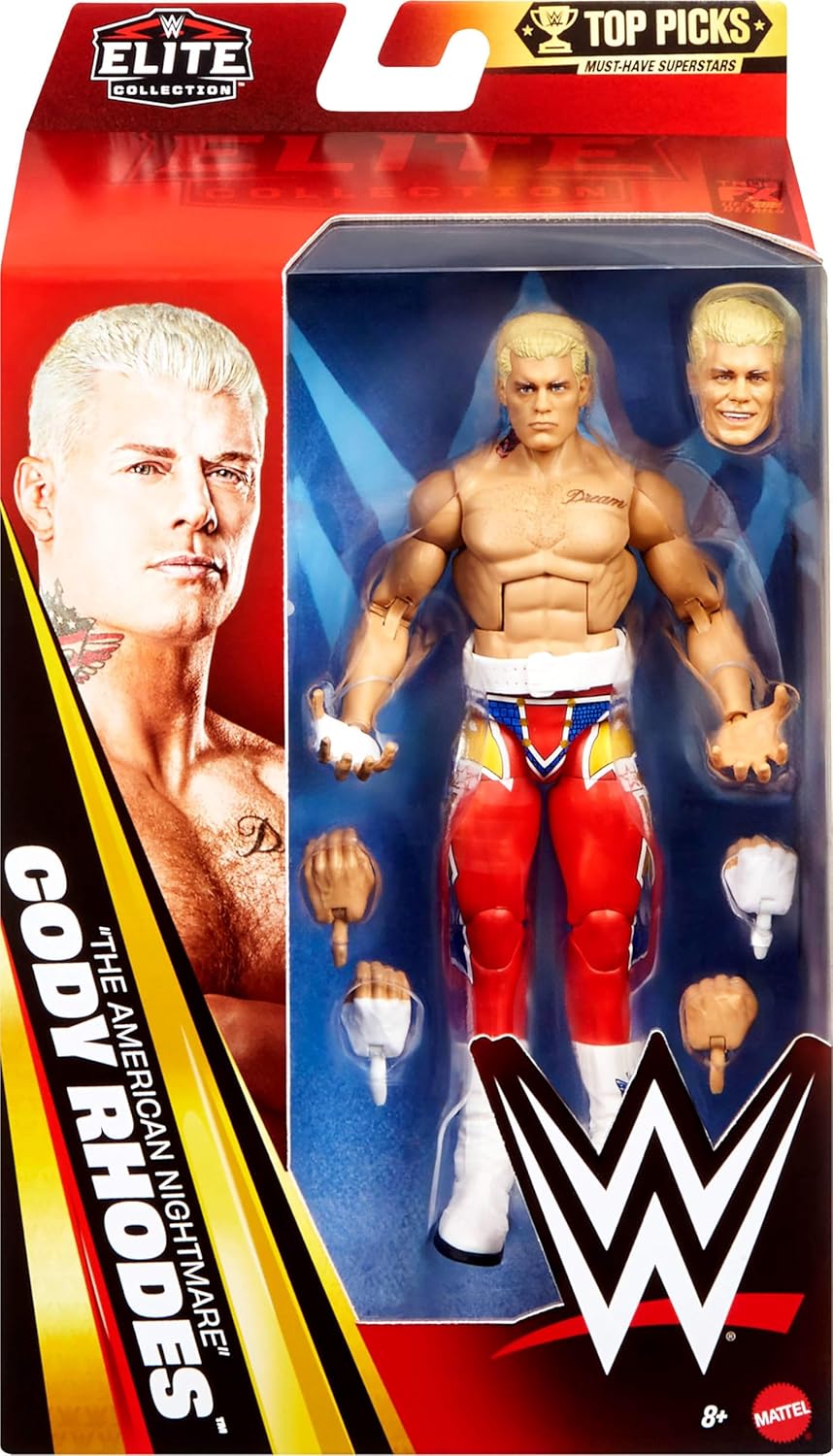 Collectible 6.77-Inch Sports Action Figure – WWE Elite Collection Top Picks The American Nightmare Cody Rhodes - PuriLite