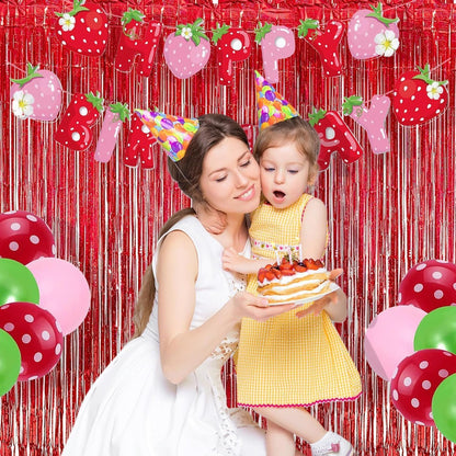 BRAVESHINE Pink Glitter Tinsel Foil Fringe Curtain - 2 Pcs 3.2x8.2 ft Metallic Party Supplies Photo Backdrop for Girl Princess Birthday Unicorn Bachelorette Butterfly Bridal Shower Party Decorations