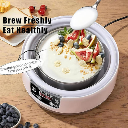 Digital Yoghurt Maker, 2025 New Probiotic 1.2L Yogurt Maker Machine with 5pcs Cup, 36 Hour Constant Temperature Control, Led Display Adjustable Time, for Homemade Yogurt/Natto/Rice Wine/Fermentation