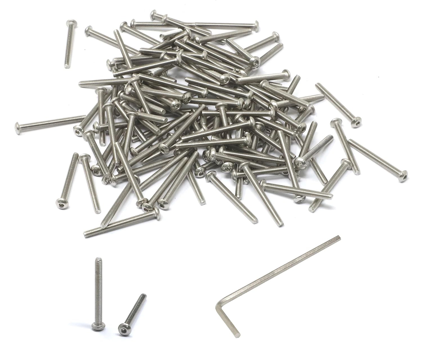 iexcell 50 Pcs M6 x 20mm Thread Pitch 1 mm Stainless Steel 304 Hex Socket Button Head Cap Screws Bolts Kit