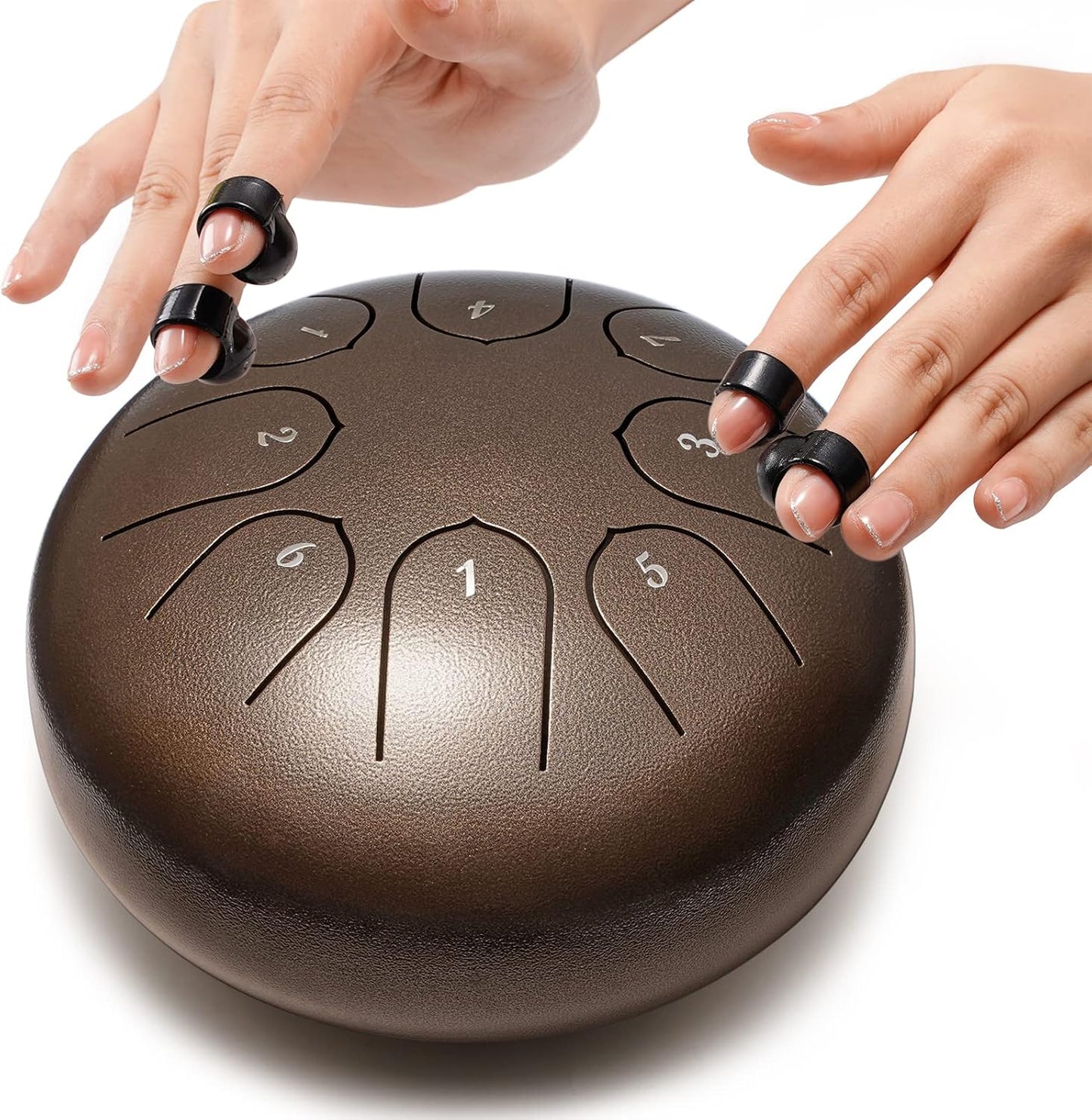 Lronbird Steel Tongue Drum Percussion, 6 Inch 8 Notes Musical Instruments, Music Gifts for Family Friends (Malachite)