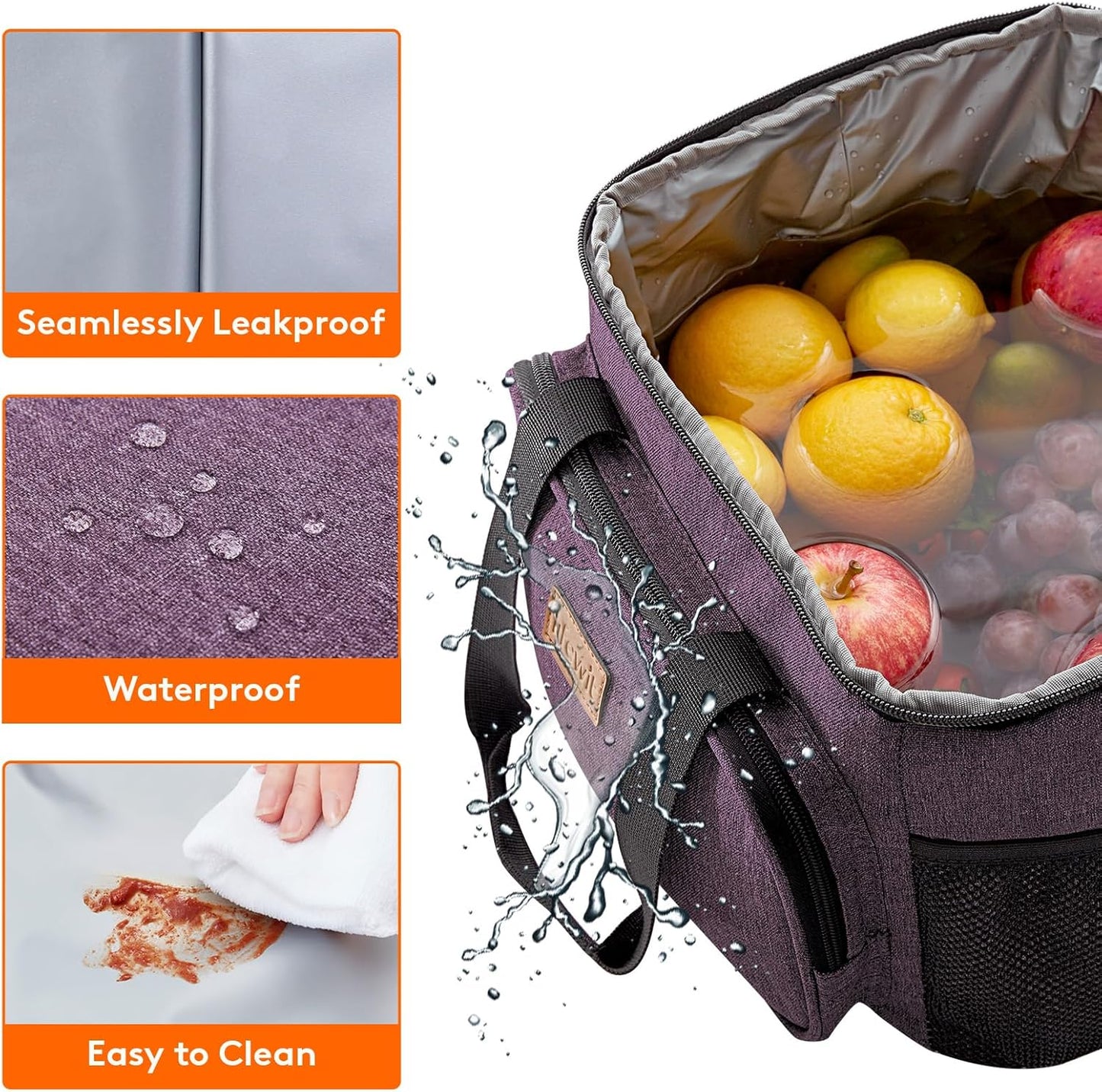 Lifewit Lunch Bag for Men, Insulated Lunch Box Leakproof Soft Cooler Cooling Tote for Adult Women, Waterproof Reusable Lunch Bags for Work Office Outdoor Picnic Camping, Black, 12-Can (9L)