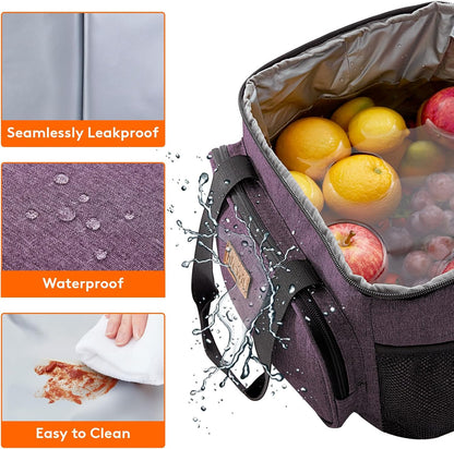 Lifewit Lunch Bag for Men, Insulated Lunch Box Leakproof Soft Cooler Cooling Tote for Adult Women, Waterproof Reusable Lunch Bags for Work Office Outdoor Picnic Camping, Black, 12-Can (9L)