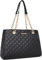 Montana West Quilted Chain Shoulder Bag for Women Medium Handbag Tote Purse - PuriLite