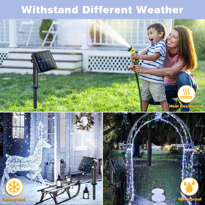 Solar Halloween Decoration Lights, JMEXSUSS 2 Pack 33FT 100 LED Orange and Purple Halloween String Lights, Halloween Lights with 8 Modes for Halloween Tree Yard Outdoor Spooky Party Garden Decorations
