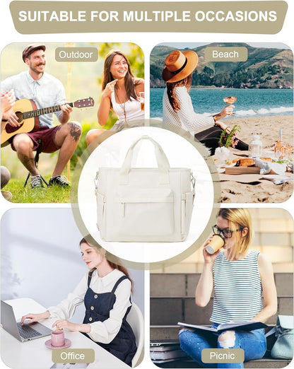 Lunch Bag Insulated Lunch Box Leakproof Lunch Tote Bags for Women Men,Portable Thermal Cooler Bag Lunch Containers with Shoulder Strap for Work, Family, Picnic, School, Outdoor,BBQ C2-Pinkpurple