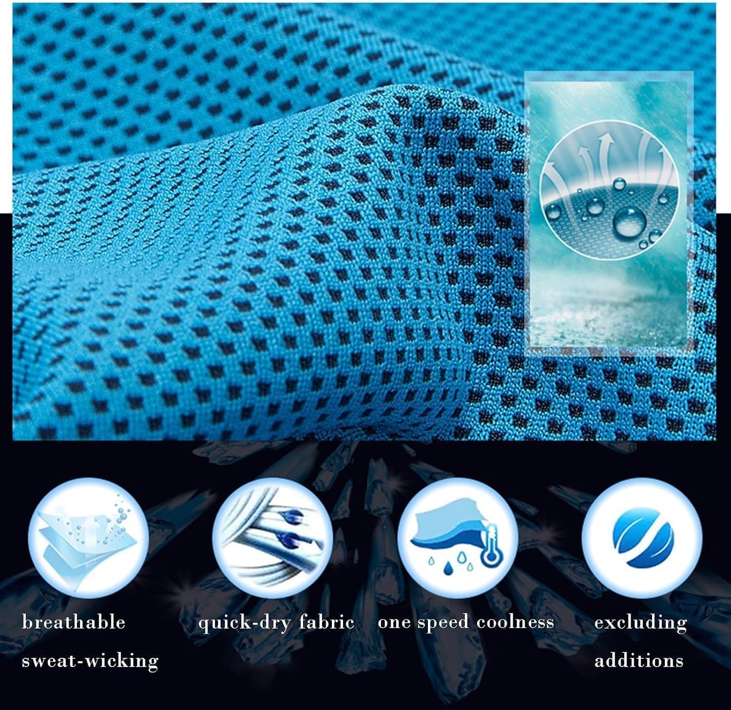 Cooling Towels,Breathable Instant Quick Drying Cool Towel, Microfibre Towel with Zip Storage Case, Cooling Neck Wrap for Men Women, Ice Towels for Gym Workout Running Yoga (Blue)