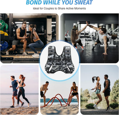 ZELUS Weighted Vest, 6lb/8lb/12lb/16lb/20lb/25lb/30lb Weight Vest with Reflective Stripe for Workout, Strength Training, Running, Fitness, Muscle Building, Weight Loss, Weightlifting
