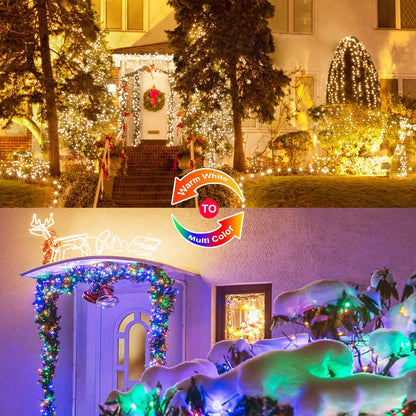 Solar Halloween Decoration Lights, JMEXSUSS 2 Pack 33FT 100 LED Orange and Purple Halloween String Lights, Halloween Lights with 8 Modes for Halloween Tree Yard Outdoor Spooky Party Garden Decorations