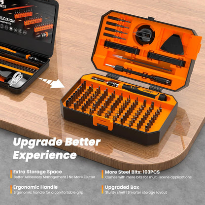 JOREST 115-in-1 Precision Screwdriver Set – Magnetic Multi-Bit Repair Tool Kit with Ergonomic Handle - PuriLite