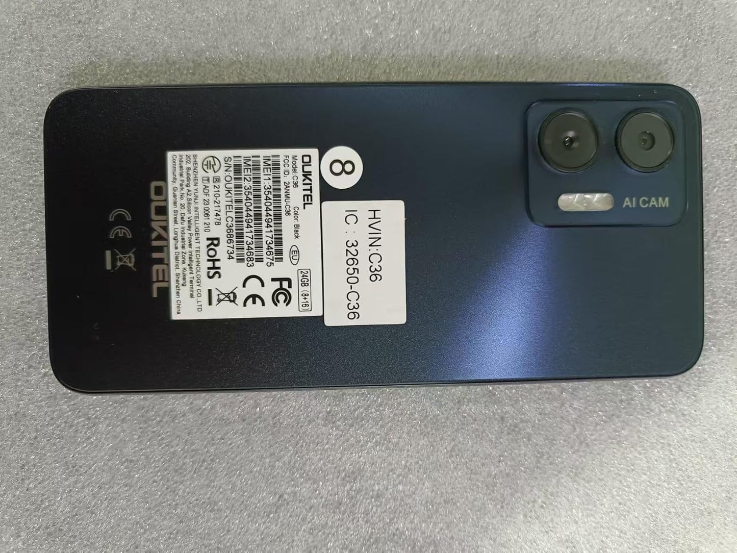 OUKITEL C36 Smartphone, Unlocked Cell Phone Canada, Android 14 Phone, 16GB+256GB/TF 1TB Expandable, 6.56'' HD+ Large Screen, 5150mAh, 4G Sim 3 Card, Fingerprint/Face Unlock Telephone, GPS