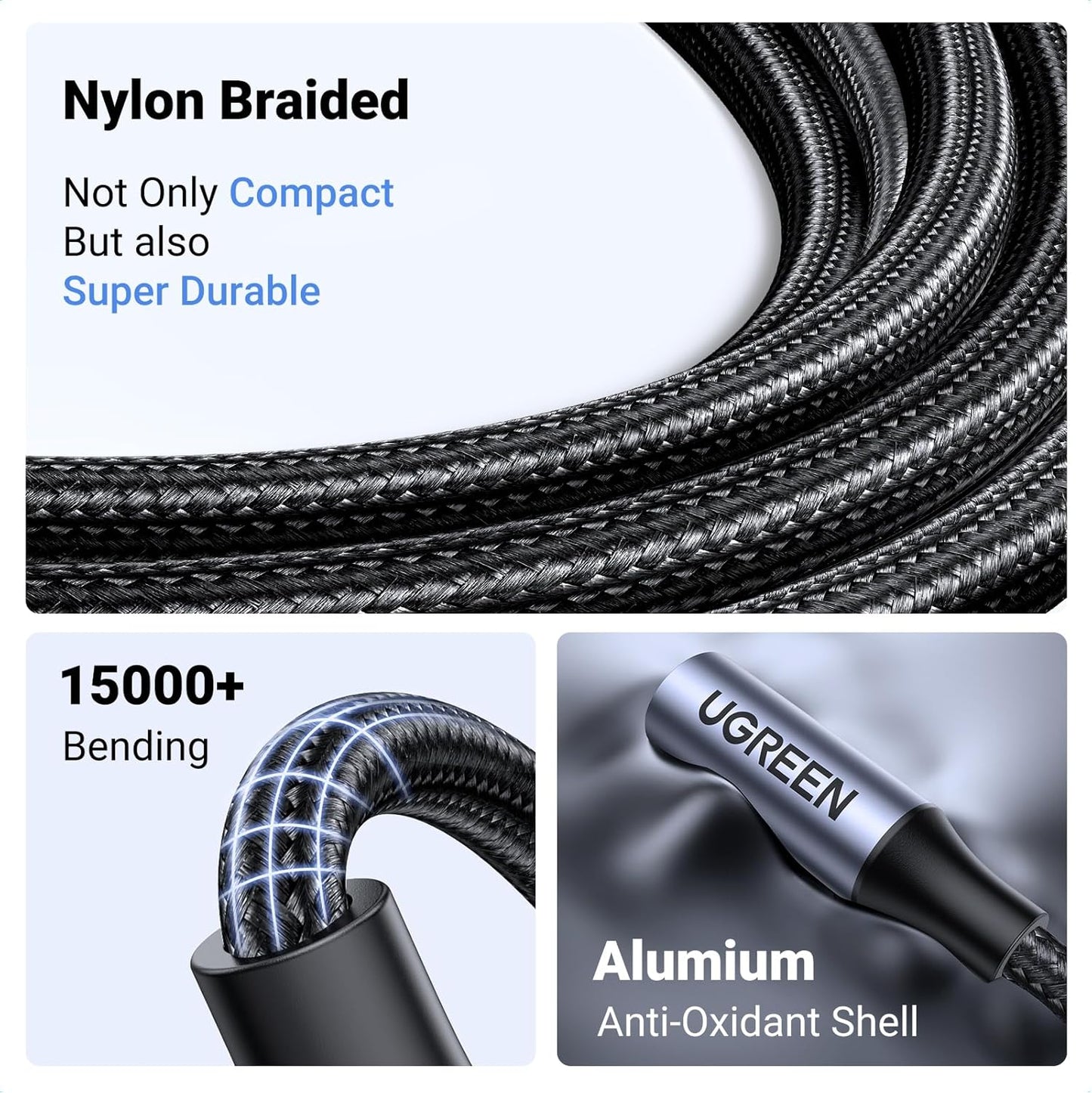 UGREEN Headphone Adapter for iPhone MFi Certified Lightning to 3.5 mm Earphone Jack Male to Female Braided Audio Aux Stereo Cable Connector Dongle for iPhone 14 13 12 SE 11 Pro Max, XS XR Plus, Gray