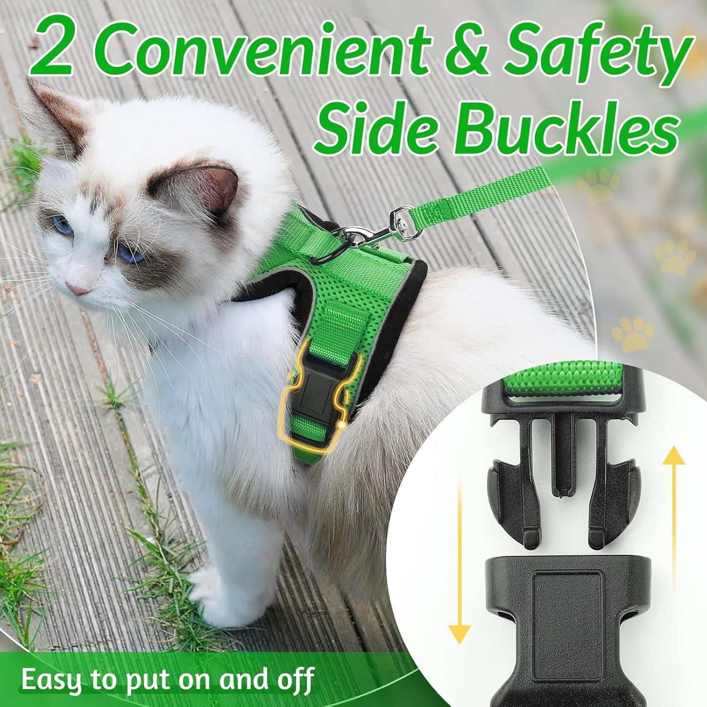 rabbitgoo Cat Harness and Leash for Walking, Escape Proof Soft Adjustable Vest Harnesses for Small Medium Cats, Easy Control Breathable Reflective Strips Jacket, XS, Black