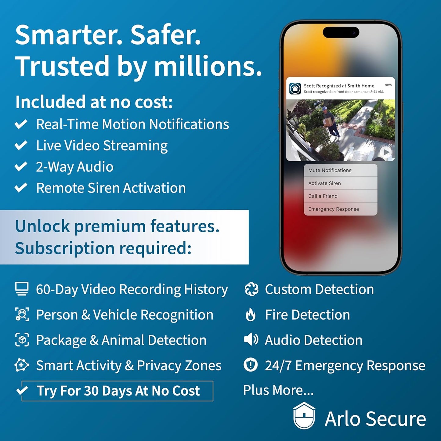 Arlo Pro 5S Spotlight Security Camera 2K HDR | Outdoor | Wire-Free with Spotlight | Dual-Band Wi-Fi Connects to The Strongest Network | 12X Zoom, 2-Way Audio, Color Night Vision, White, 4 Cameras