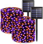 Solar Halloween Decoration Lights, JMEXSUSS 2 Pack 33FT 100 LED Orange and Purple Halloween String Lights, Halloween Lights with 8 Modes for Halloween Tree Yard Outdoor Spooky Party Garden Decorations