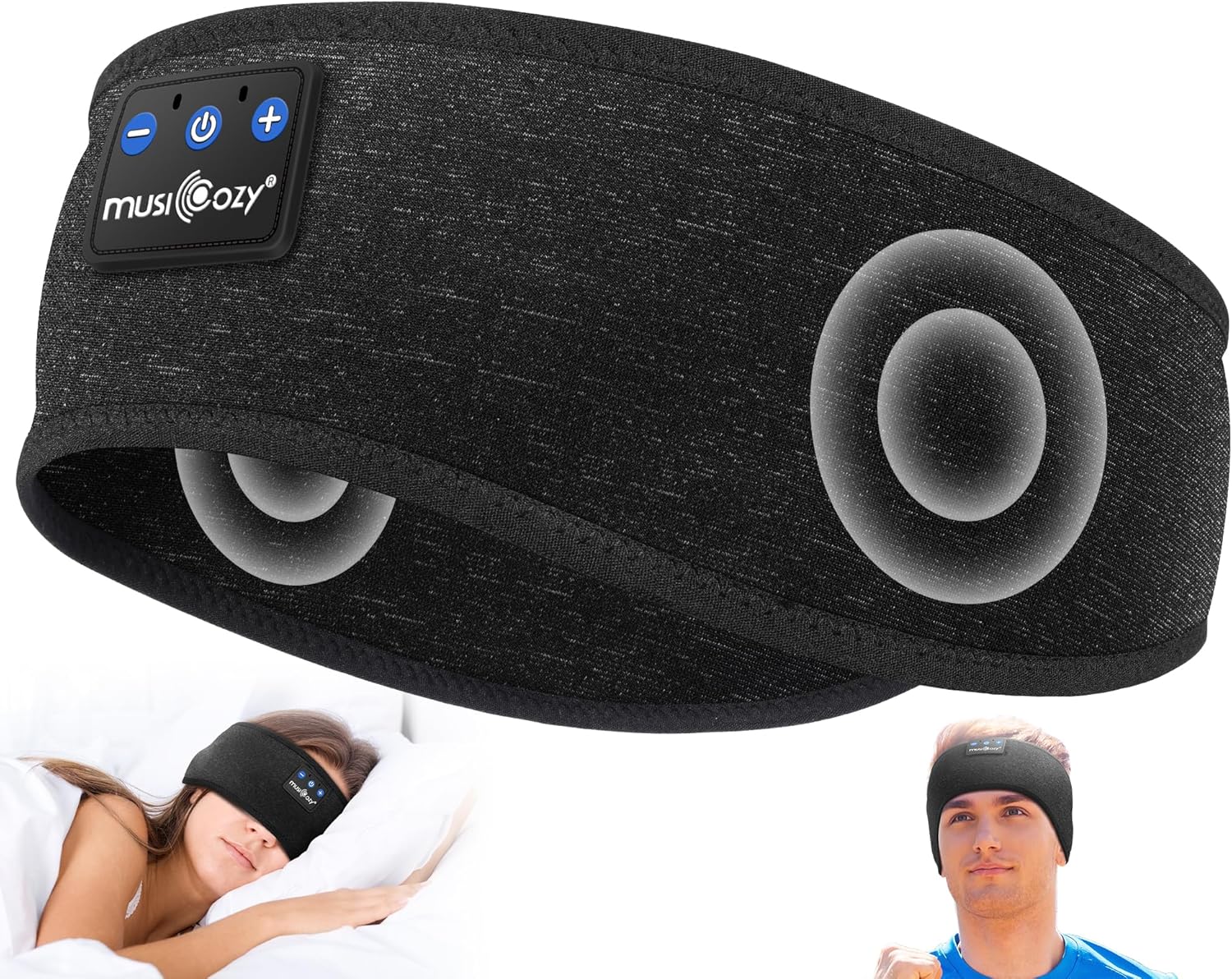 Bluetooth Sleep Headband Headphones | Wireless Sleep Mask Headphones | Music Headband for Side Sleepers | Sports Headband Earphones | Hands Free Audio Headband - PuriLite