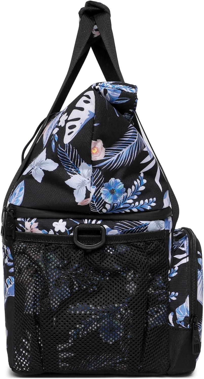 SUNNY BIRD Dual Compartment Lunch Bag Insulated Lunch Box for Women and Men (Green with Boho Strap)