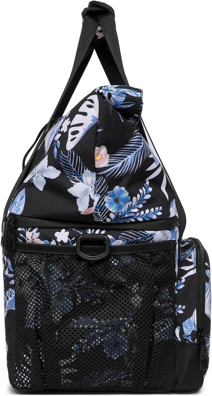 SUNNY BIRD Dual Compartment Lunch Bag Insulated Lunch Box for Women and Men (Green with Boho Strap)