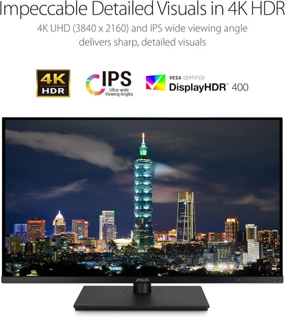 ASUS ProArt Display 27" Monitor PA278CV - WQHD (2560 x 1440), IPS, 100% sRGB, 100% Rec. 709, ΔE < 2, Calman Verified, USB Hub, USB-C, DisplayPort Daisy-Chaining, HDMI, Eye Care, Height Adjustable , BLACK/SLIVER