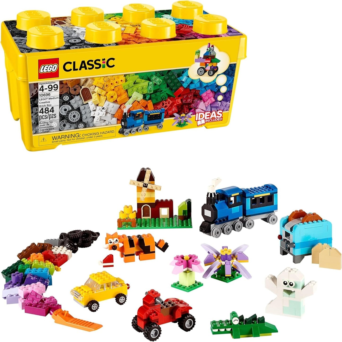 LEGO Classic Large Creative Brick Box 10698 Building Toy Set, Toy Storage Solution for Home or Classrooms, Interactive Building Toy for Kids, Boys, and Girls
