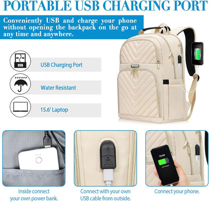 Laptop Backpack for Women Men, Large School Backpack for Girls with USB Charging Port, 17.3 Inch Work Travel Laptop Back Pack, College Student Bookbag Casual Daypacks, Black