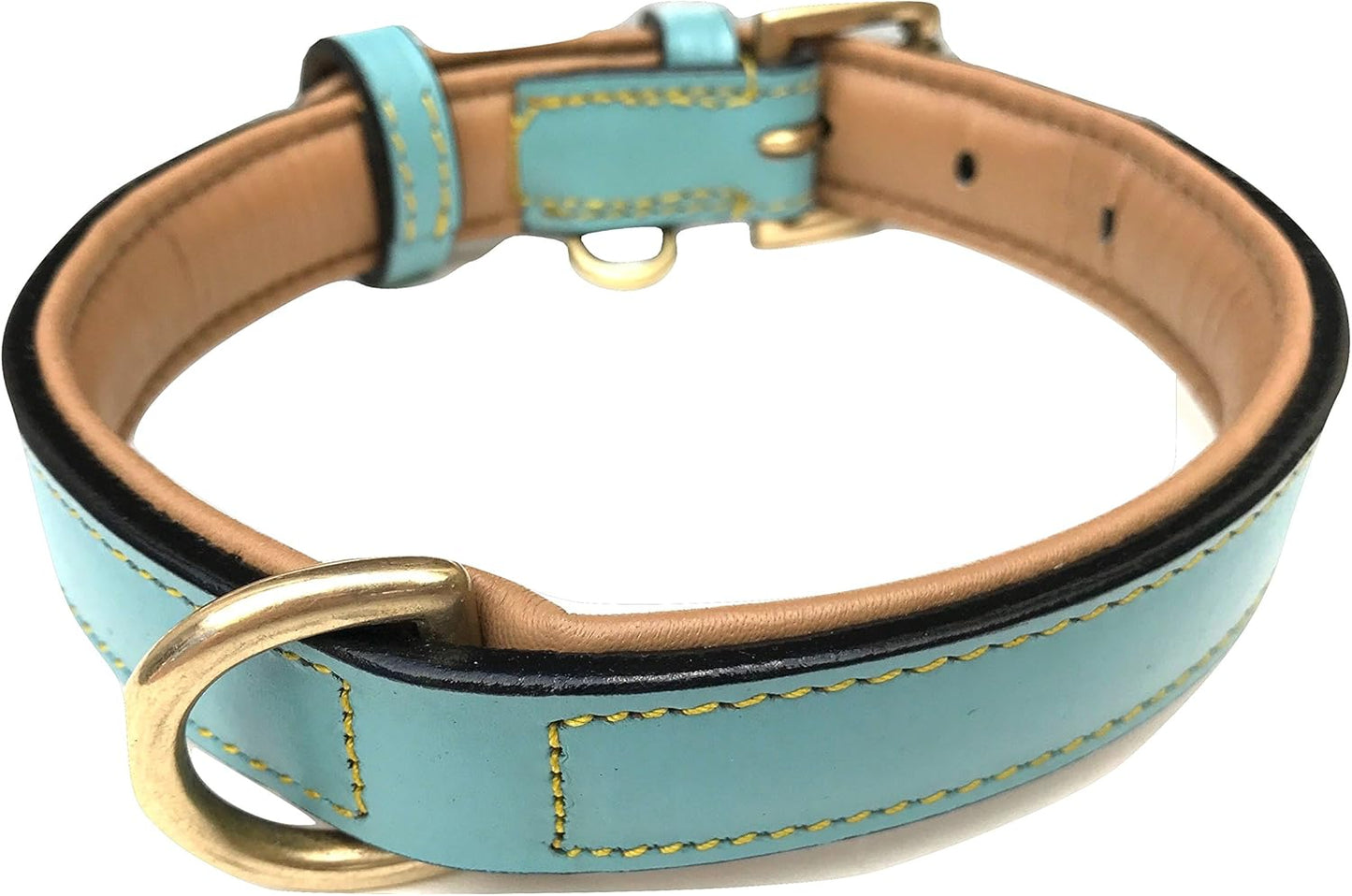 Soft Touch Collars Padded Leather Dog Collar, Large Brown - Genuine Real Leather, 24" Long x 1.5 Wide, Fits Neck Size 18" to 21" Inches