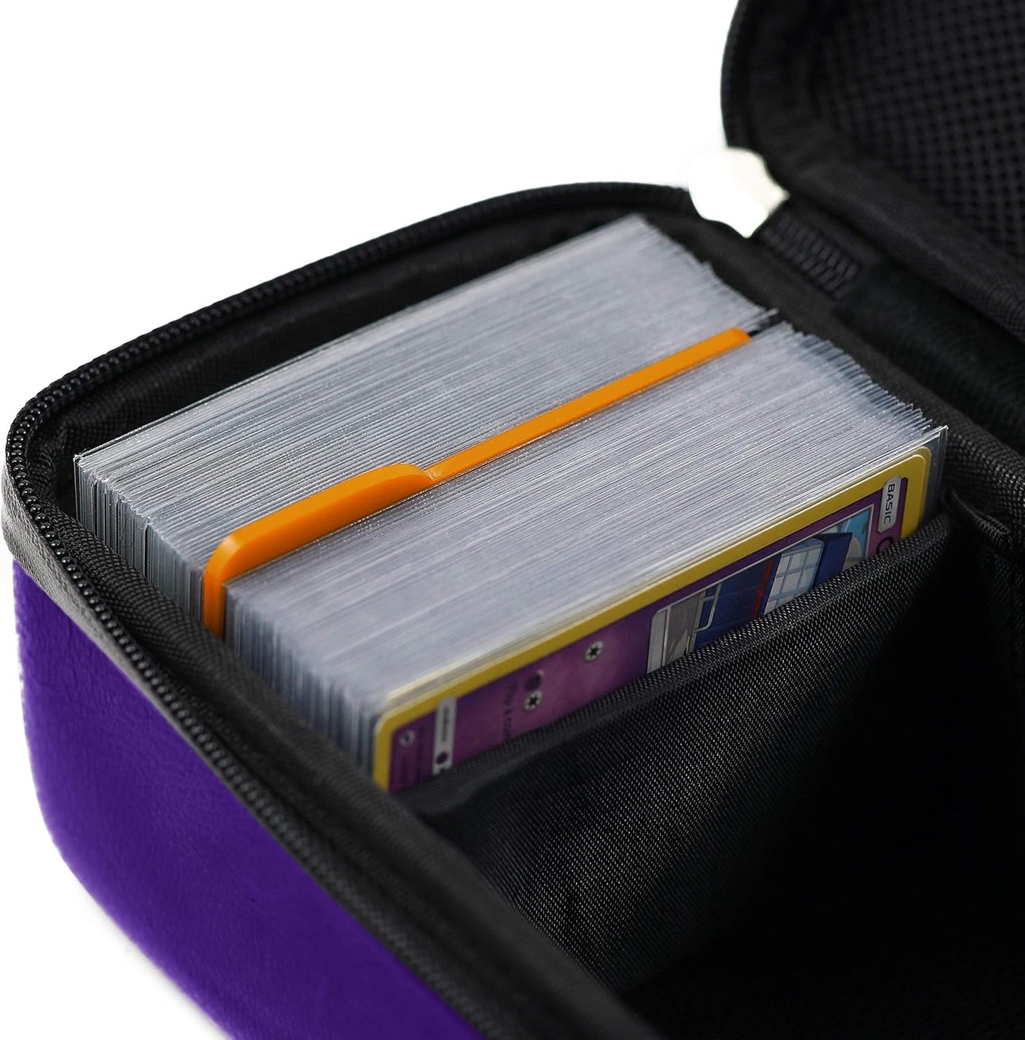 Pink Bolt Card Carrying Case - Playing Card Case Deck Box Storage, Compatible with TCG, Magic: the Gathering Commander MTG, YuGiOh & other Trading Cards (+ 100 Apollo Sleeves)