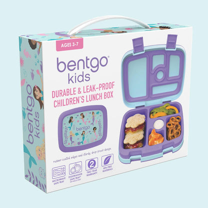Bentgo Kids Prints (Unicorn) - Leak-Proof, 5-Compartment Bento-Style Kids Lunch Box - Ideal Portion Sizes for Ages 3 to 7 - BPA-Free and Food-Safe Materials